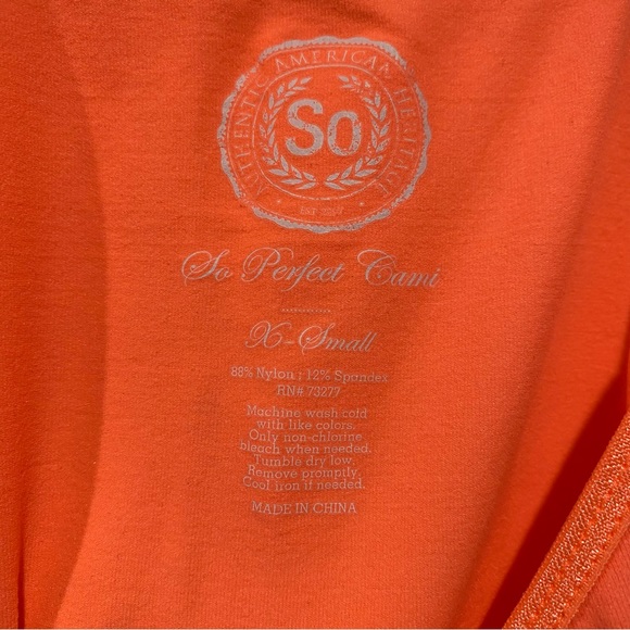 SO Women’s Adjustable Spaghetti-Strap Cami Tank Top Shirt - orange, size XS - Picture 3 of 3